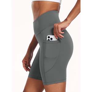 Pantalones Cortos de Yoga para Mujer, Shorts Deportivos de Cintura Alta con Logo Personalizado sin Costuras para Gimnasio - Product Image 1
