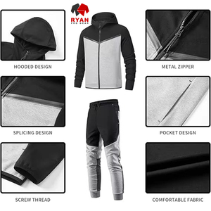ชุดวอร์มมีฮู้ดสำหรับผู้ชาย Ryan Pro Gear สำหรับฤดูหนาว ป้องกันแบคทีเรีย ไซส์ใหญ่ เป็นมิตรกับสิ่งแวดล้อม ระบายอากาศได้ดี ดีไซน์ 2-in-1 เอวยางยืด ลายพิมพ์ - Product Image 6