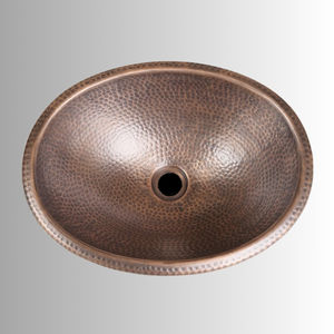 อ่างล้างหน้าทองแดงทรงรีแบบตอกลาย งานแฮนด์เมดสุดหรู ผู้ผลิตขายส่งแบบ OEM - Product Image 3