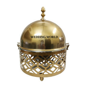 Cazuela de Metal de diseñador hecha a mano, vajilla redonda, calentador de alimentos y olla para uso doméstico, cazuelas de Metal al por mayor - Product Image 5