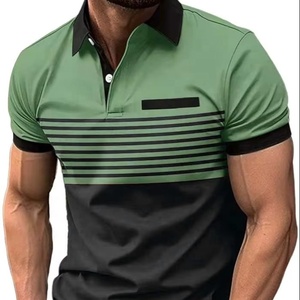 Polo de golf casual de manga corta para hombre, personalizado con estampado sólido, patrón 3D, logotipo bordado personalizado, tejido para verano - Product Image 2