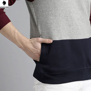 Sweat-shirt à capuche en coton épais pour homme vintage imprimé éponge française délavé à l'acide, technique brodée d'hiver, motif solide - Product Image 5