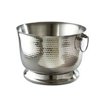 Seau à glace isotherme en acier inoxydable martelé plaqué or, taille personnalisable, design classique, pour fêtes et événements, emballage carton