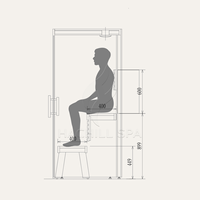 Cabine de sauna intérieure de qualité commerciale pour 2 personnes, construction en bois naturel robuste pour hôtels, centres de villégiature et spas privés