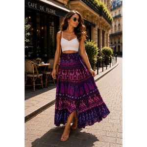 Jaipuri 100% Cotton Neptol Print Wrap Around Skirt Size up to XXL Indian & Pakistani Clothing (CWS0006) - Product Image 4