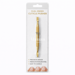 Pousse-cuticules professionnel en acier inoxydable réutilisable de haute qualité, double extrémité dorée, outil de nettoyage pour manucure et pédicure, OEM - Product Image 6