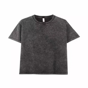 เสื้อยืดหลายสีสไตล์วินเทจซักกรดใช้ได้ทั้งชายและหญิงเสื้อยืดแฟชั่นโอเวอร์ไซส์ออกแบบโลโก้ได้ตามต้องการ - Product Image 5