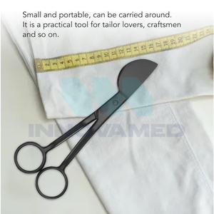 Color negro OEM ODM servicio cuchillas de acero inoxidable 6 pulgadas ergonómico Duckbill apliques tijeras corte ropa para bordado - Product Image 5