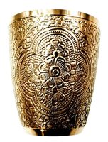 Gobelet en verre et laiton de haute qualité, nouveau design, récipient Highball, pour cérémonies religieuses, communion, mariage, capacité >3L, fabriqué en métal et argile