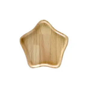 Square shape wooden printed plate for Kitchen & Tabletop Dinnerware Service Charger Plates For Luxury Hotel Catering Serving