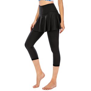 Collants de gymnastique taille haute, leggings de yoga longs avec jupe attachée, leggings en bambou - Product Image 3