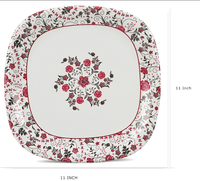 Ensemble de table en mélamine Bataniya durable, 4 pièces, vaisselle de qualité supérieure, triple revêtement, anti-casse et résistante aux taches