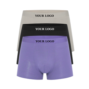 กางเกงขาสั้นบ็อกเซอร์สำหรับผู้ชายชุดชั้นในบ็อกเซอร์ผ้ายืด4ทางสำหรับผู้ชายเสื้อผ้าผู้ชายผ้าทอโลโก้พลัสไซส์ - Product Image 1
