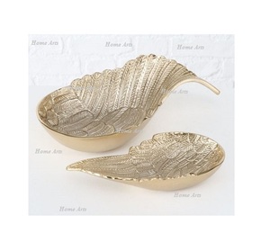 Exclusive Quality Brass Decorative Bowl Set of 2 Leaf Shape Dry Fruits Chocolate Serving Bowl At Cheapest Price - Product Image 1