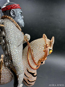 Colgante Unisex de Plata de Ley 925 con Baño de Oro Rosa y Diamante Moissanita, Estilo Hip Hop - Product Image 2