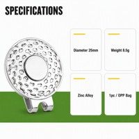 Clip de casquette de golf avec marqueur de balle magnétique 25 mm en alliage de zinc, clip de visière personnalisable avec logo argent, noir, doré pour tournoi ou cadeau