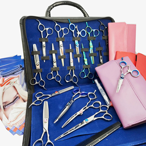 Funda de cuero auténtico con cremallera para tijeras, estuche de cuero auténtico con 20 cremalleras, Logo personalizado - Product Image 2