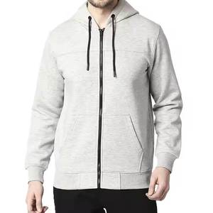 Sweat à capuche unisexe zippé en molleton de coton/éponge française, respirant et à séchage rapide, personnalisable avec logo, pour la vente en gros - Product Image 1
