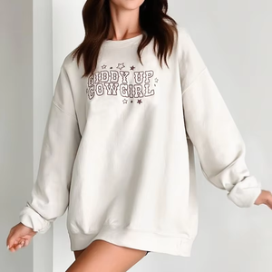 Sweat-shirt oversize confortable et tendance, en polaire douce, chaud, coupe ample, pour tous les jours, style décontracté, style urbain, haut pour femme - Product Image 2