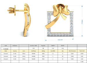 Boucles d'oreilles clous élégantes et délicates en forme de nœud, minimalistes, en laiton plaqué or 18 carats, avec ruban et cadre carré en oxyde de zirconium, pour femmes, vente en gros, OEM, ODM - Product Image 4