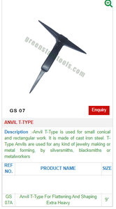 Anvil T Type Cast Iron Jewelry Making <b>Tool</b> Metal Shaping Flattening <b>Bench</b> Anvil Durable Heavy Duty Hand <b>Tool</b> | Item No GS-07 - Product Image 2