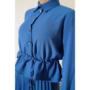 Falda plisada camisa conjunto índigo - Product Image 4