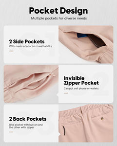 Pantalones Cortos Deportivos de Cintura Media, Shorts Deportivos de Secado Rápido de Doble Capa, de Encaje, Informales, Sólidos, Unisex, para Hombre - Product Image 4