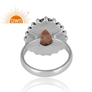 Último diseño de plata de ley oxidada, doblete Natural, piedra solar, cristal, piedras preciosas, anillo apilable, fabricante de joyas - Product Image 4