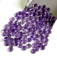Lote de Amatistas Moradas Naturales de 4mm Talla Redonda para Fabricación de Joyería, Gema Suelta Facetada y Calibrada de Alta Calidad
