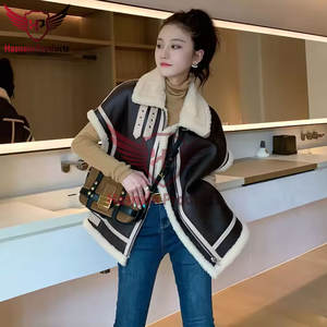 Gilet en cuir de fourrure pour femmes gilet de motard gilet de moto de moto avec poches zippées gilets en cuir de peau de mouton de haute qualité - Product Image 4