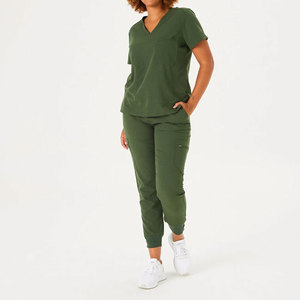 Conjuntos de Uniformes Médicos para Mujer, Ligeros, de Color Sólido, 100% Algodón, de Secado Rápido, Transpirables, Último Modelo, para Hospitales - Product Image 2