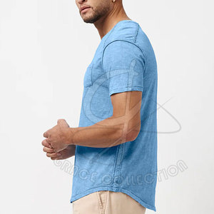 T-shirts décontractés pour hommes 100% coton délavés à l'acide respirants avec poche avant Service OEM Marque privée Prix raisonnables - Product Image 6
