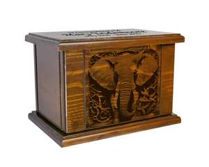 Urne funéraire éléphant taille adulte urne funéraire en bois gravée vie sauvage urne funéraire en bois avec personnalisation - Product Image 4