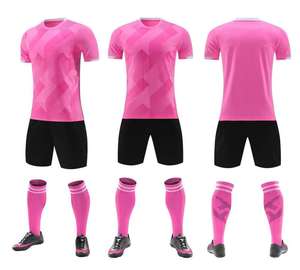 Ensemble de maillots de football pour entraînement et match, 100% polyester, séchage rapide, col en V, manches courtes, taille élastique, tissu durable, finition lisse - Product Image 4