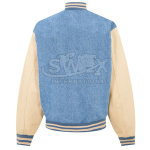 Custom Design High Quality Letterman <b>Jackets</b> Custom Made <b>Men</b> Cotton Jeans Letterman Winter <b>Jacket</b> - Product Image 6