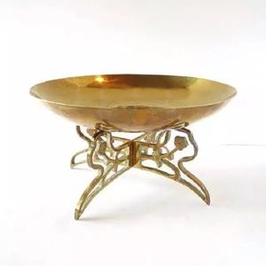 Bol à fruits de jardin de forme ronde dorée de qualité supérieure fait à la main en aluminium durable conception en métal durable nourriture personnalisée - Product Image 1