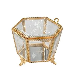 Nouvelle petite boîte décorative en laiton et verre conception personnalisée boîte à bijoux en verre et laiton antique exportateur en gros - Product Image 2