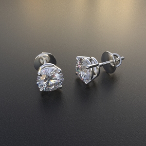 Avarta Jewellery Boucles d'Oreilles Solitaire 1 Carat Or Blanc - Product Image 5