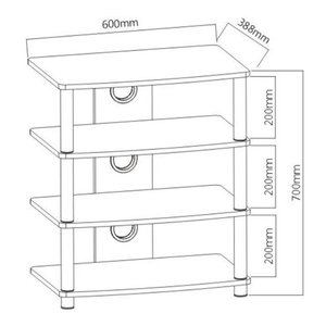 Support TV mobile noir Ciatti M2001L 60x38,8x70cm avec accessoires de gestion des câbles - Product Image 2