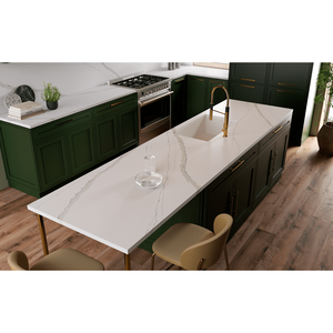 Calacatta Verde Eco-Friendly Modern Design Big Slab Quartz Crystal Composition - Product Image 4