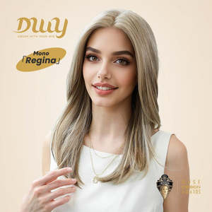 (Solo para EE. UU.) Peluca frontal de encaje sin pegamento Regina-DWY 14 rubia sucia con encaje transparente - Product Image 1