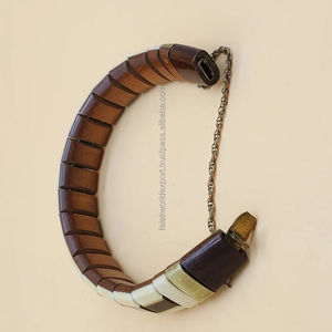 Premium Quality Sheesham Wood Bangles <b>for</b> Women and <b>Girls</b> Indo Western Style with Special Brass <b>Charms</b> and Long Life Coating - Product Image 1