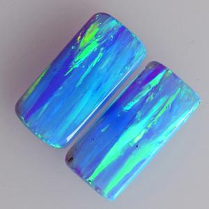 Par de Ópalos de 4 CTW, Cabujón Rectangular de 16x8x2mm, para Fabricación de Joyas, Gemas de Ópalo de Fuego Creadas en Laboratorio, Hechas a Mano - Product Image 3