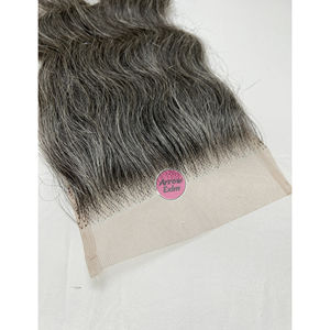 Fermetures en dentelle de cheveux humains gris naturel - Product Image 1