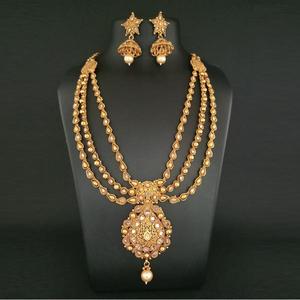 Real Creation FBB0037A Ensemble de collier en cuivre avec pierre marron AD Ensembles de bijoux fins - Product Image 1