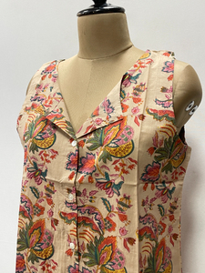 Blusa Tradicional Hecha a Mano, Ecológica, 100% Algodón, con Estampado Floral Corto, la Mejor Blusa Entallada para Mujer India con Logotipo Frontal - Product Image 4