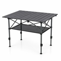 Table pliante de camping de 95 cm, en acier au carbone robuste, résistante à la rouille, portable et légère, pour la plage