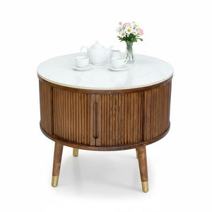 Sliding Door Round Ash Wood <b>Sofa</b> <b>Table</b> with Ash Wood Top Living Room Furniture-TT68259 - Product Image 1