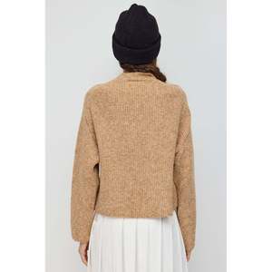 Pull court en tricot à col roulé décontracté 100% coton - Product Image 2