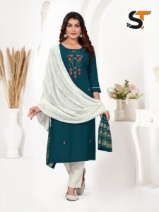 Rayon chikankari kurti pent ใหม่ล่าสุดสำหรับสาวทันสมัย - Product Image 5